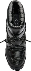 Jessica Simpson Mirie Black Platform Puffer Fur Lined Lace-Up Platform Bootie