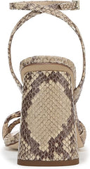 Sam Edelman Kia Light Oak Multi Square Open Toe Ankle Strap Block Heeled Sandals