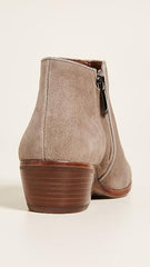 Sam Edelman Petty Putty Suede Rounded Toe Stacked Block Heel Ankle Booties Wide