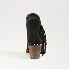 Sam Edelman Willie Pointed Toe Western Block Heel Womens Fringe Ankle Booties