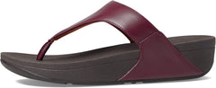 FitFlop Lulu Plummy Open Toe Slip On Flat Leather Thong Sandals