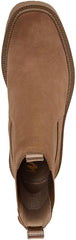 Sam Edelman Laguna Almond Taupe Leather Chelsea Moto Rounded Toe Pull On Boots