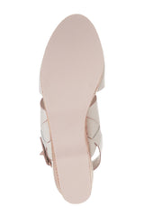 Kelsi Dagger Brooklyn Nash Off White Platform Wedge Open Toe Dress Sandals
