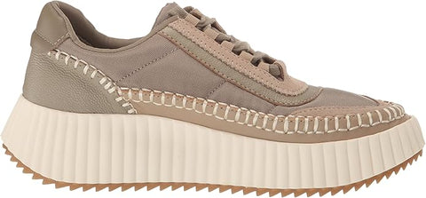 Dolce Vita Dolen Dk Taupe Nylon Lace Up Platform Low Top Wedge Fashion Sneakers