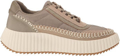 Dolce Vita Dolen Dk Taupe Nylon Lace Up Platform Low Top Wedge Fashion Sneakers