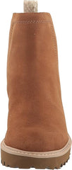 Dolce Vita Huey H2O Brown Suede Pull On Rounded Toe Chunky Platform Ankle Boots