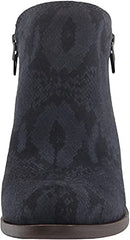Lucky Brand Basel Dark Denim Blue Suede Low Cut Bootie Wide Width Ankle Bootie