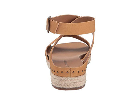 Lucky Brand Gladas Light Desert Tan Espadrille Wedge Sandal Open Toe Platform
