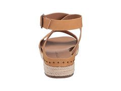 Lucky Brand Gladas Light Desert Tan Espadrille Wedge Sandal Open Toe Platform