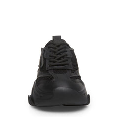 Steve Madden Possession Black Lace Up  Boyfriend Chunky Platform Sneakers