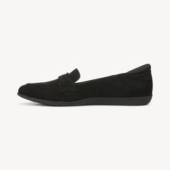 Dr. Scholl's Emilia Black Microfiber Slip On Pointed Toe Classic Flat Loafers