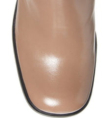 Jeffrey Campbell Anemone Putty Nude Leather Platform Lug Sole Chunky Ankle Boots