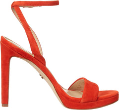 Sam Edelman Jade Bright Poppy Stiletto Heel Open Toe Ankle Strap Heeled Sandals