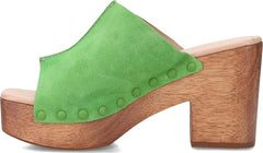 Sam Edelman Josselyn Lime Squared Open Toe Slip On Studded Block Heel Sandals