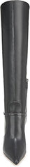 Sam Edelman Elia Iron Smoke Leather Pointed Toe Stiletto Heeled Tall Boots