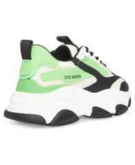 Steve Madden Possession Black/Green Lace Up Boyfriend Chunky Platform Sneakers