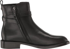Sam Edelman Nolynn Black Leather Fashion Buckle Rounded Toe Ankle Booties