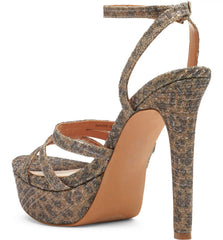 Jessica Simpson Balina Gold Platform Dress High Heel Formal Open Toe Sandals