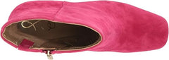 Sam Edelman Codie Magenta Rose Side Zipper Squared Toe Block Heel Fashion Boots