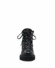 Vince Camuto Medjey Black/Charcoal Lace Up Rounded Toe Classic Combat Boot