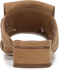 Sam Edelman Darby Camel Squared Open Toe Slip On Embellished Heeled Sandals