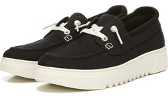 Dr. Scholl's Get Onboard Black Rounded Toe Slip On Eyelet Detailed Oxfords