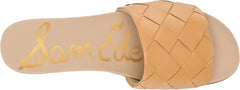 Sam Edelman Adaley Natural Sand Open Toe Slip On Leather Chunky Slides Sandals