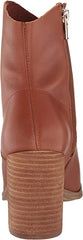 Steve Madden Cate Cognac Leather Block Heel Pointed Toe Pull On Fashion Boots