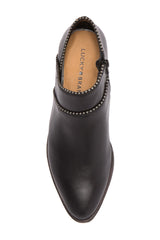 Lucky Brand Perrma Curved Topline Pinpoint Fashion Embellished Moto Edge Boot
