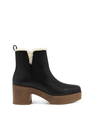 Vince Camuto Rafella Black Zipper Closure Squared Toe Platform Ankle Boot