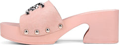 Sam Edelman Francina Pale Pink Platform Slip On Slide Mule Block Heeled Sandals