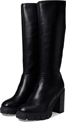 Nine West Kani3 Black3 Chunky Stacked Block Heeled Knee High Fashion Boots