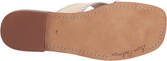 Sam Edelman Harlie Modern Ivory Slip On Squared Toe Leather Strap Slides Sandals