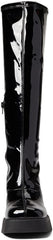 Steve Madden Klarisa Black Patent Squared Toe Block Heel Knee High Fashion Boots