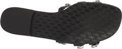 Sam Edelman Bay Black Jewel Woven Slide Mule Open-Toe Slip-On Leather Sandals