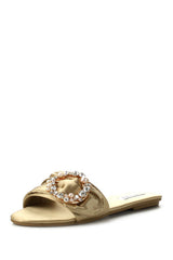 CAPE ROBBIN SADIE-3 NUDE SLIP ON RHINESTONE MULE SANDALS (6)