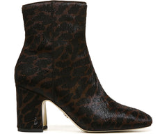 Sam Edelman Fawn 2 Brown Multi Brahma Stacked Block Heel Squared Toe Ankle Boots