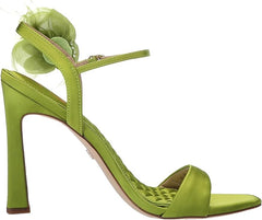 Sam Edelman Leana Tropic Green Suede Squared Open Toe Stiletto Heleed Sandals