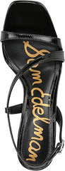 Sam Edelman Prance Black Leather Open Toe Ankle Strap Stiletto Heeled Sandals