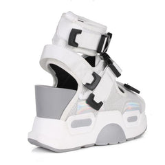 Anthony Wang Mullbery-03 White Ugly Chunky Platform Wedge Strappy Sandal