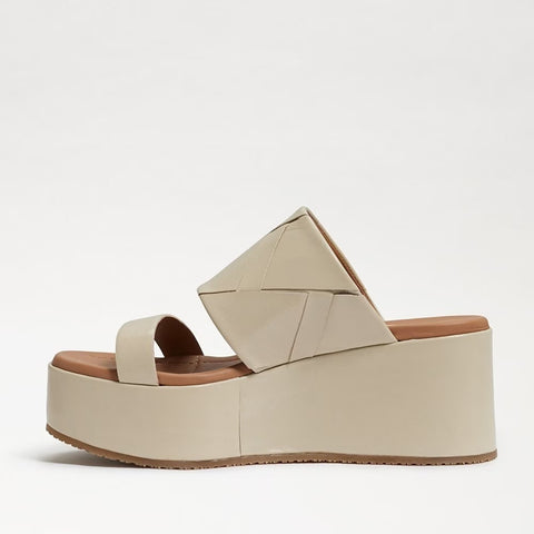 Sam Edelman Sasha Stone Slip On Open Toe Strappy Wedge Heel Platforms Sandals