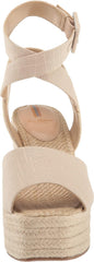 Sam Edelman Vada Natural Ankle Strap Squared Open Toe Wedge Heeled Sandals