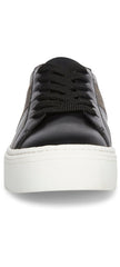 Steve Madden Swept Black Lace Up Rounded Closed Toe Platform Fashion Sneakers