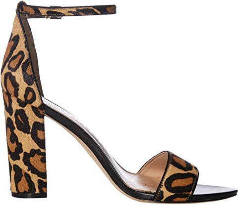 Sam Edelman Yaro New Nude Leopard Adjustable Ankle Strap Leather Heeled Sandals