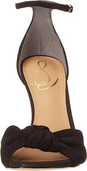 Sam Edelman Lucia Black Spool Heel Ankle Strap Squared Open Toe Heeled Sandals