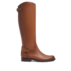 Sam Edelman Mikala Whiskey Block Heel Rounded Toe Zipper Leather Knee High Boots
