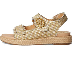 Sam Edelman Arlo Montrose Blue Open Toe Velcro Straps Raffia Sport Sandals