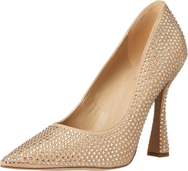 Sam Edelman Antonia Sesame Glitz Pointed Toe Slip On Spool Heel Fashion Pumps