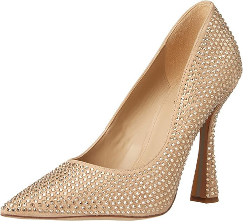 Sam Edelman Antonia Sesame Glitz Pointed Toe Slip On Spool Heel Fashion Pumps