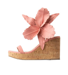 Cecelia New York Lilly Coral Cork Ankle Strap Open Toe Heel Wedge Sandals